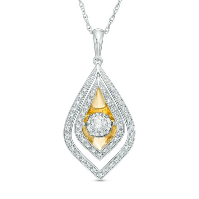 Unstoppable Love™ 0.50 CT. T.W. Diamond Double Pendulum Pendant in 10K Two-Tone Gold|Peoples Jewellers
