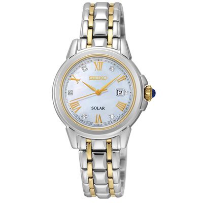 Ladies' Seiko Le Grand Sport Solar Diamond Accent Watch with Mother-of-Pearl Dial (Model: SUT244)|Peoples Jewellers