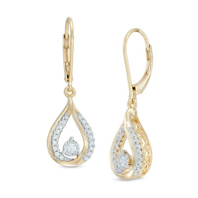 0.33 CT. T.W. Diamond Teardrop Earrings in 10K Gold|Peoples Jewellers