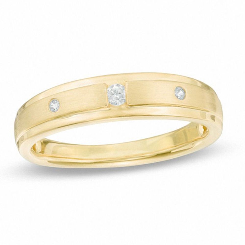 Men's 0.10 CT.T.W. Three Stone Band in 10K Gold|Peoples Jewellers