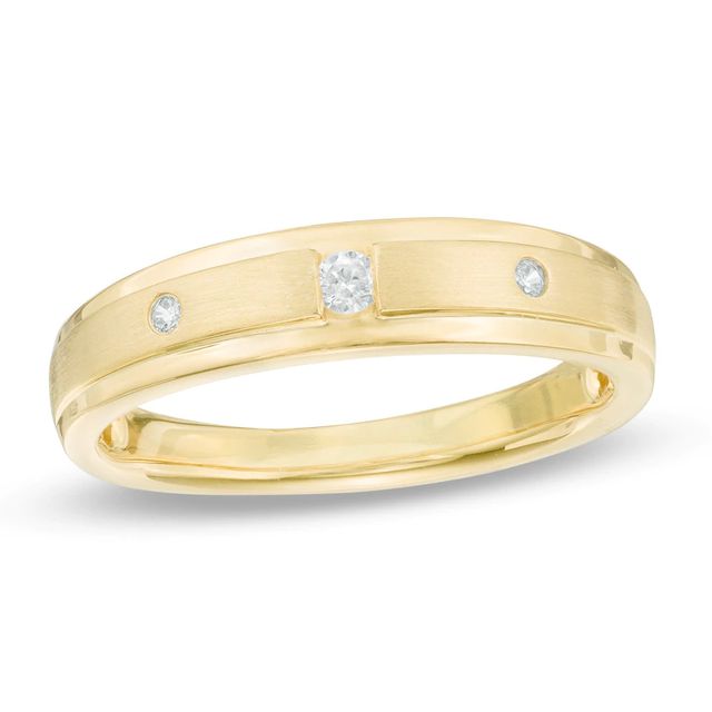Ladies' Diamond Accent Three Stone Band in 10K Gold|Peoples Jewellers