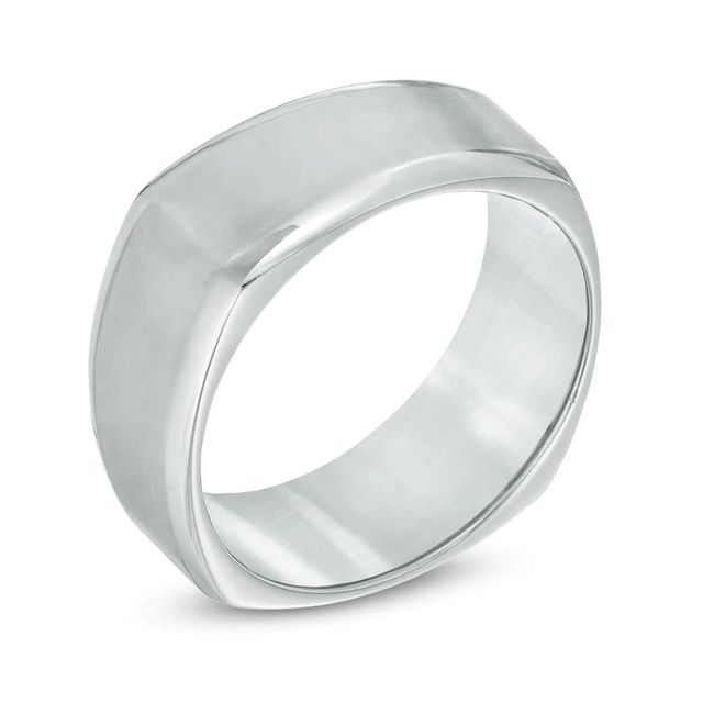 Men's 9.0mm Titanium Beveled Edge Comfort Fit Wedding Band - Size 10|Peoples Jewellers