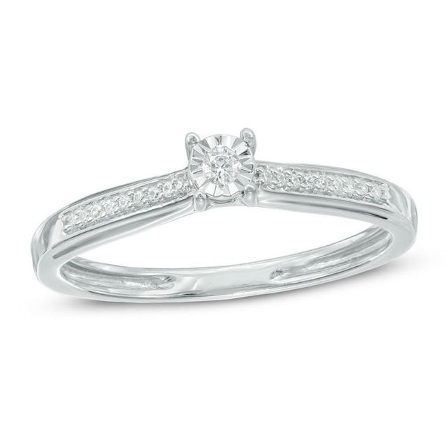 0.06 CT. T.W. Diamond Promise Ring in 10K White Gold