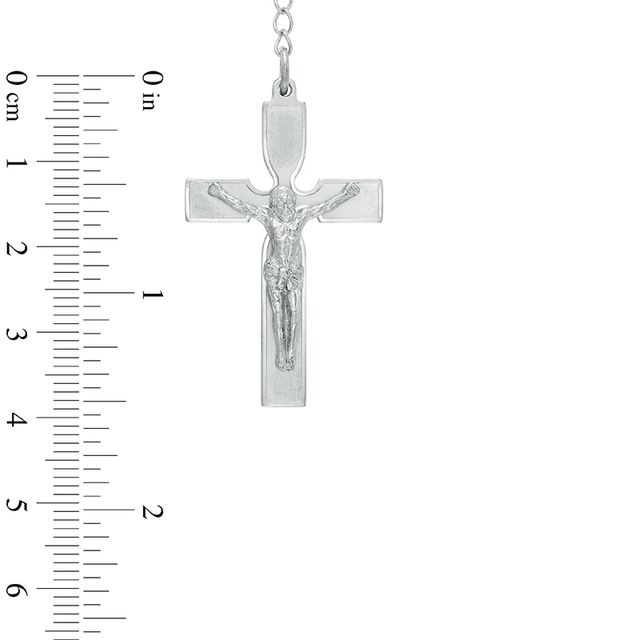 Men's Lattice Rosary in Stainless Steel - 24"|Peoples Jewellers