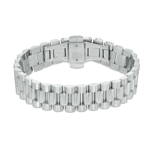 Men's Watch-Style Link Bracelet in Stainless Steel - 8.5"|Peoples Jewellers