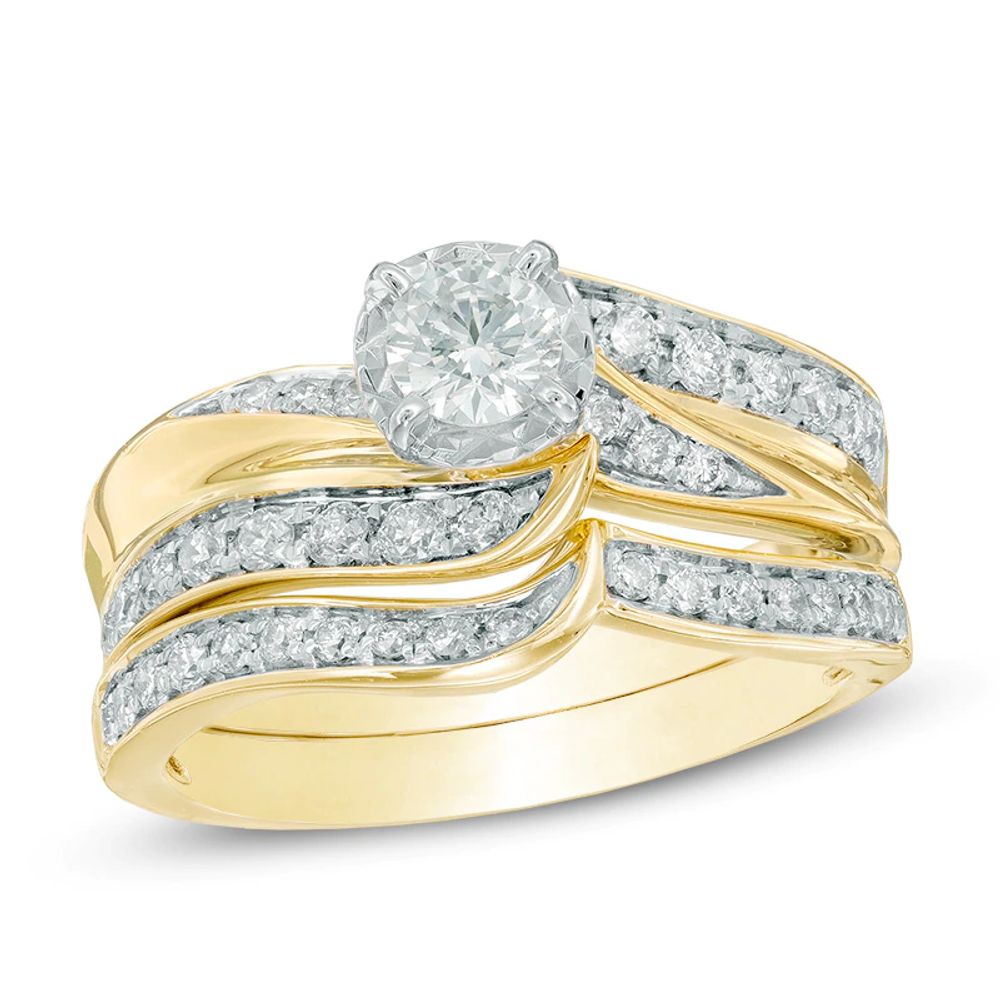 1.00 CT. T.W. Diamond Swirl Bridal Set in 10K Gold|Peoples Jewellers