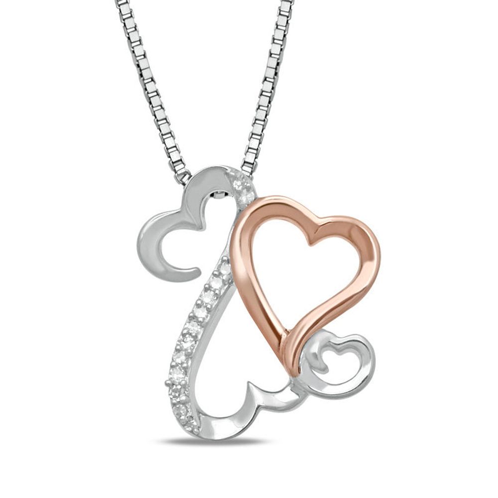 Open Hearts Family by Jane Seymour™ Diamond Accent Motherly Love Pendant in Sterling Silver and 10K Rose Gold|Peoples Jewellers