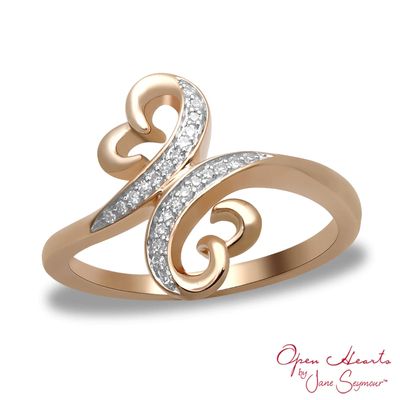 Open Hearts by Jane Seymour™ Diamond Accent Looping Ring in 10K Rose Gold|Peoples Jewellers