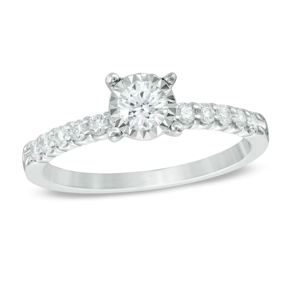 0.50 CT. T.W. Diamond Solitaire Engagement Ring in 14K White Gold|Peoples Jewellers