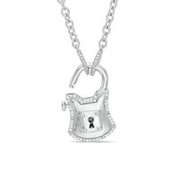 Forever Locking Love™ 0.10 CT. T.W. Diamond Padlock Necklace in Sterling Silver|Peoples Jewellers