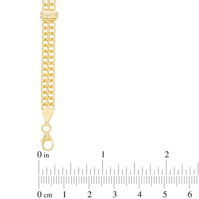 Bar Station Fancy Chain Bracelet in 10K Gold - 7.5"|Peoples Jewellers