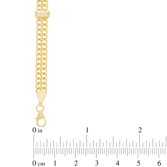 Bar Station Fancy Chain Necklace in 10K Gold - 17.75"|Peoples Jewellers