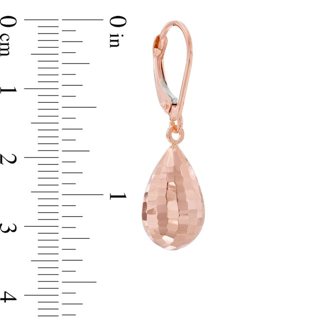 Diamond-Cut Teardrop Earrings in 10K Rose Gold