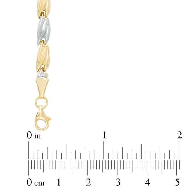 Graduated Twist Stampato Necklace in 10K Two-Tone Gold - 17"|Peoples Jewellers