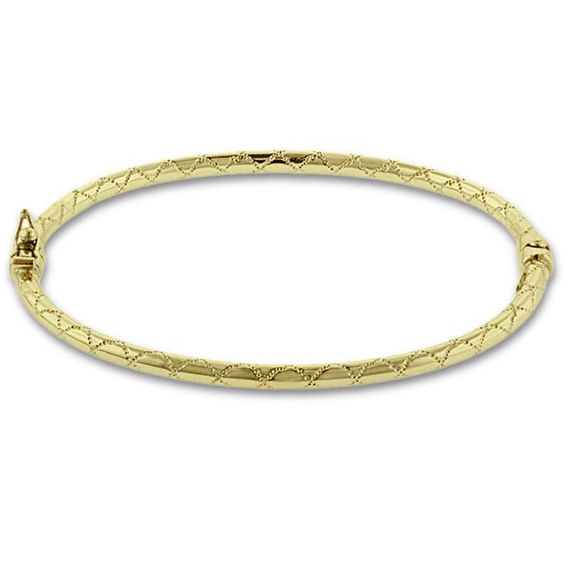 Quilted Hinged Bangle in 10K Gold|Peoples Jewellers