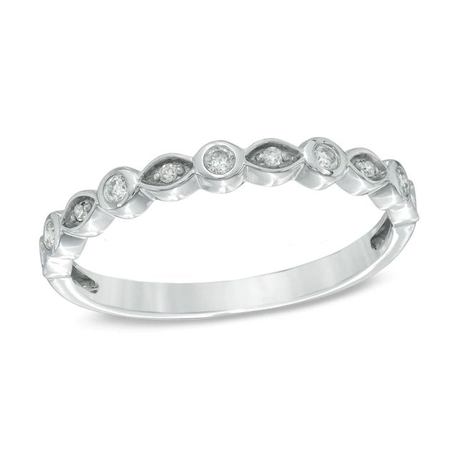 Your Stone Your Story™ 0.10 CT. T.W. Diamond Vintage-Style Band in 14K White Gold|Peoples Jewellers