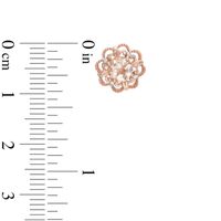 5.0mm Morganite and Diamond Accent Flower Frame Stud Earrings in 10K Rose Gold|Peoples Jewellers