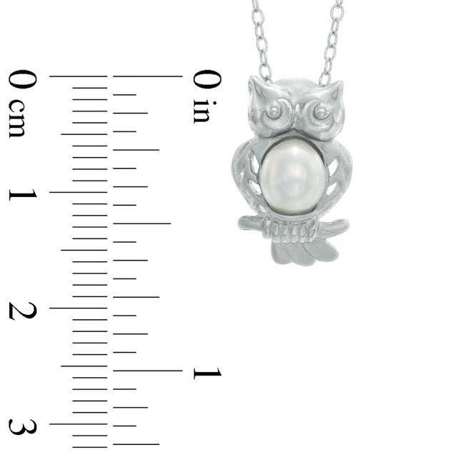 5.5-6.0mm Freshwater Cultured Pearl Owl Pendant in Sterling Silver|Peoples Jewellers