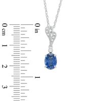 Lab-Created Blue and White Sapphire Pendant and Earrings Set in Sterling Silver|Peoples Jewellers