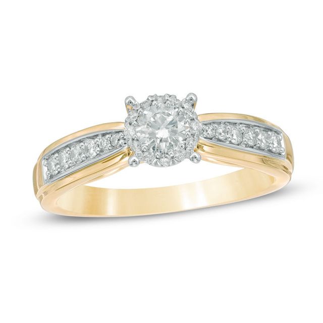 0.50 CT. T.W. Diamond Frame Engagement Ring in 14K Gold|Peoples Jewellers