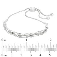 0.20 CT. T.W. Diamond "X" Bolo Bracelet in Sterling Silver - 9.5"|Peoples Jewellers