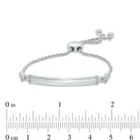 Diamond Accent Bar Bolo Bracelet in Sterling Silver - 8.0"|Peoples Jewellers