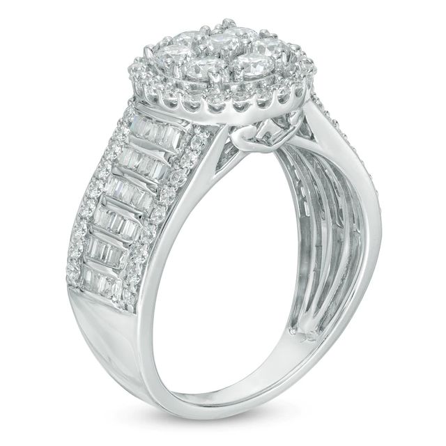 1.50 CT. T.W. Composite Diamond Frame Engagement Ring in 14K White Gold|Peoples Jewellers