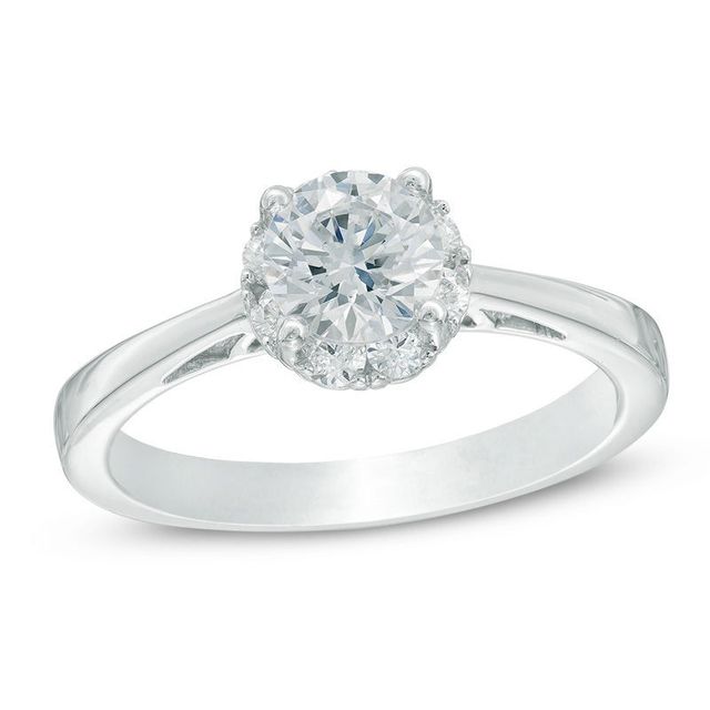 1.00 CT. T.W. Certified Canadian Diamond Frame Engagement Ring in 14K White Gold (I/I1)|Peoples Jewellers