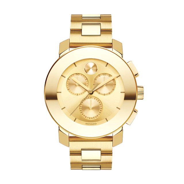 Ladies' Movado Bold® Chronograph Gold-Tone Watch with Gold-Tone Dial (Model: 3600358)