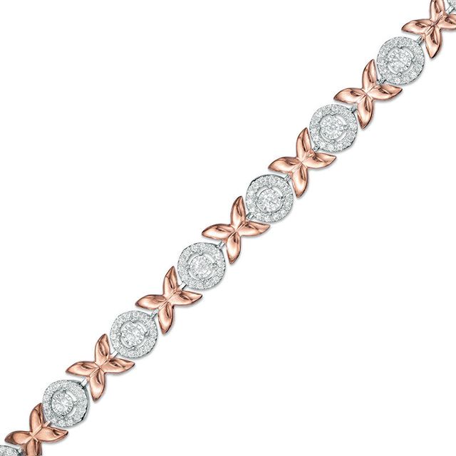 1.00 CT. T.W. Diamond "XO" Bracelet in 10K Two-Tone Gold|Peoples Jewellers