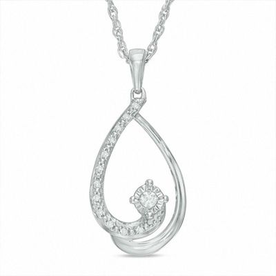 0.05 CT. T.W. Diamond Cradle Pendant in Sterling Silver|Peoples Jewellers