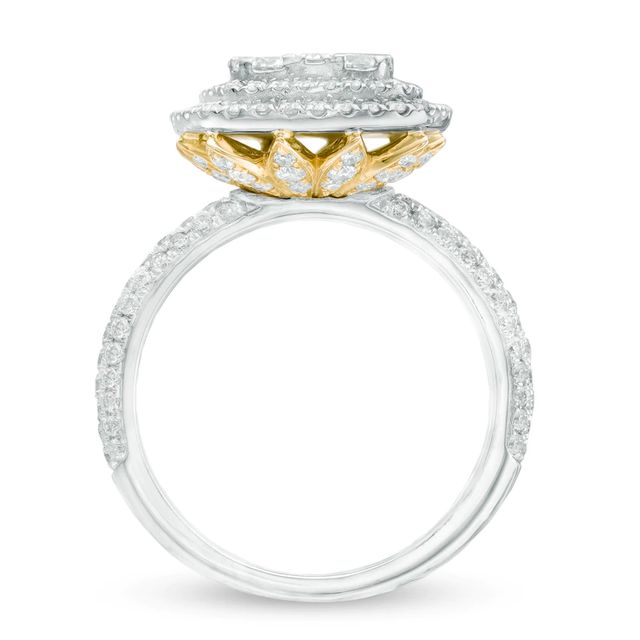 2.00 CT. T.W. Composite Diamond Frame Engagement Ring in 14K Two-Tone Gold