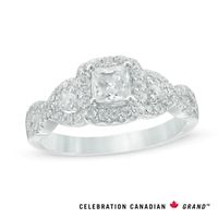 Celebration Canadian Ideal 1.04 CT. T.W. Princess-Cut Certified Diamond Engagement Ring in 14K White Gold (I/I1)|Peoples Jewellers