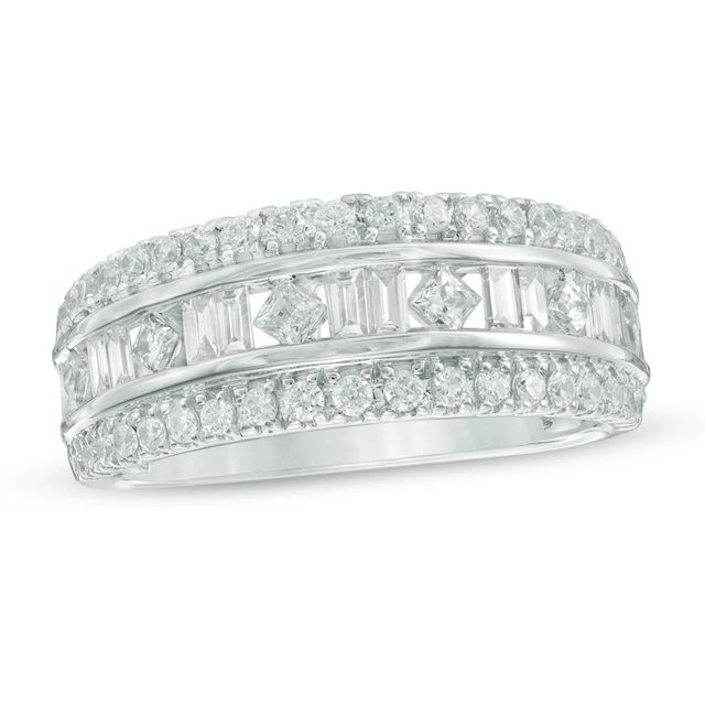 1.00 CT. T.W. Diamond Three Row Anniversary Band in 10K White Gold