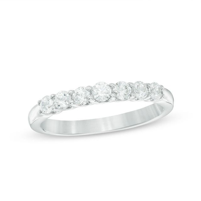 Canadian Ideal 0.50 CT. T.W. Certified Diamond Seven Stone Band in 14K White Gold (I/I1)