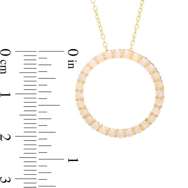 Lab-Created Yellow Opal Circle Pendant in Sterling Silver with 18K Gold Plate