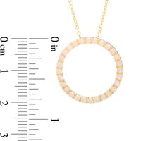 Lab-Created Yellow Opal Circle Pendant in Sterling Silver with 18K Gold Plate|Peoples Jewellers