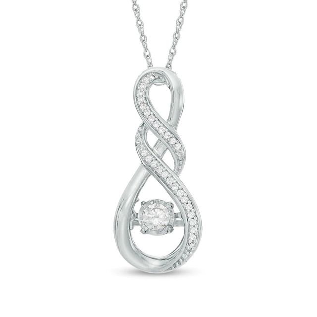 Unstoppable Love™ 0.18 CT. T.W. Diamond Double Cascading Infinity Pendant in 10K White Gold