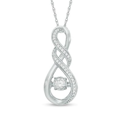Unstoppable Love™ 0.18 CT. T.W. Diamond Double Cascading Infinity Pendant in 10K White Gold|Peoples Jewellers