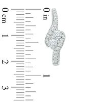 Ever Us™ 0.40 CT. T.W. Two-Stone Diamond Swirl Hoop Earrings in 14K White Gold|Peoples Jewellers