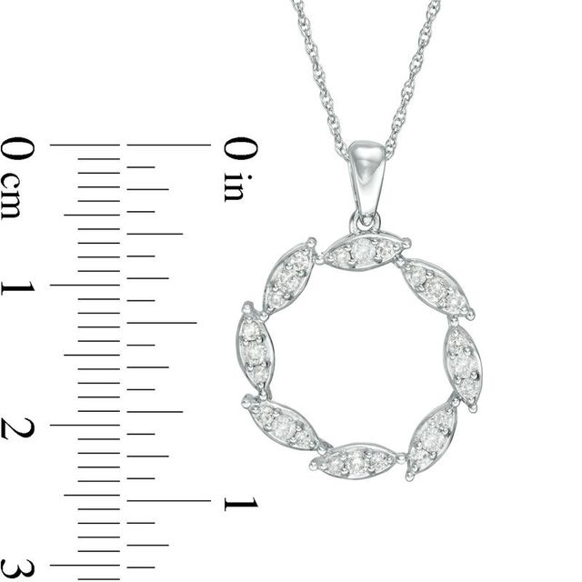 0.33 CT. T.W. Diamond Marquise Circle Pendant in 10K White Gold|Peoples Jewellers