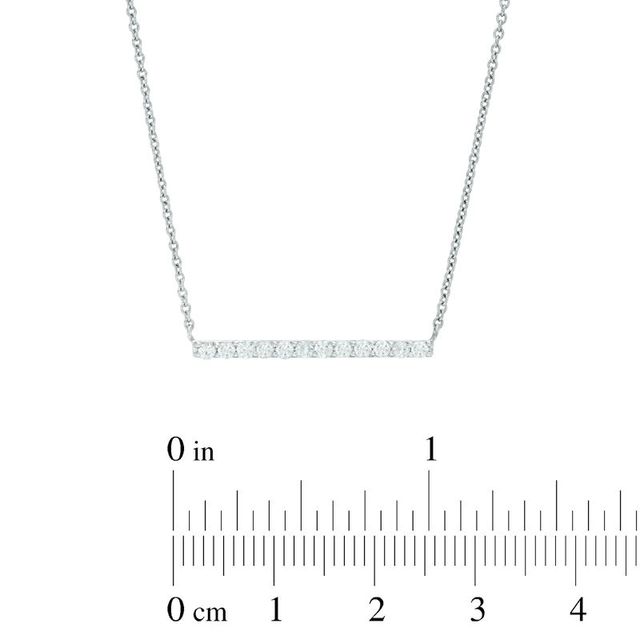 0.25 CT. T.W. Diamond Bar Necklace in 10K White Gold - 16"|Peoples Jewellers
