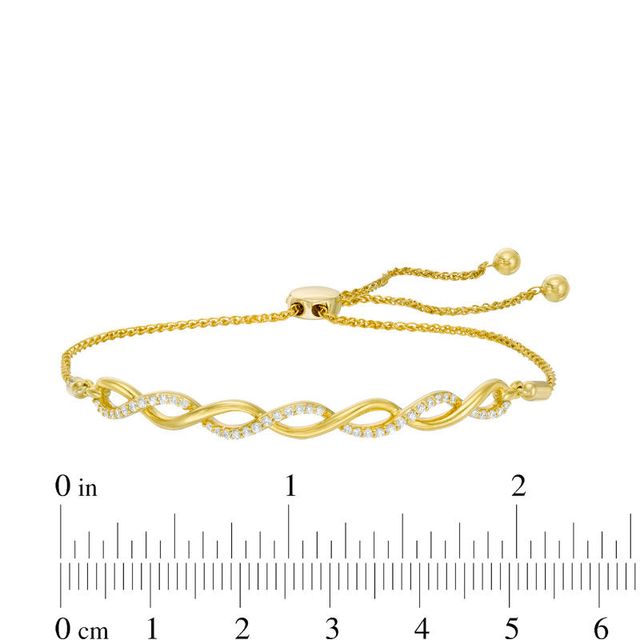 0.25 CT. T.W. Diamond Twist Bolo Bracelet in 10K Gold - 8.0"|Peoples Jewellers