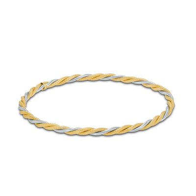 Textured Braid Slip-On Bangle in 10K Two-Tone Gold|Peoples Jewellers