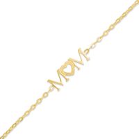 "MOM" with Heart Bracelet in 14K Gold|Peoples Jewellers