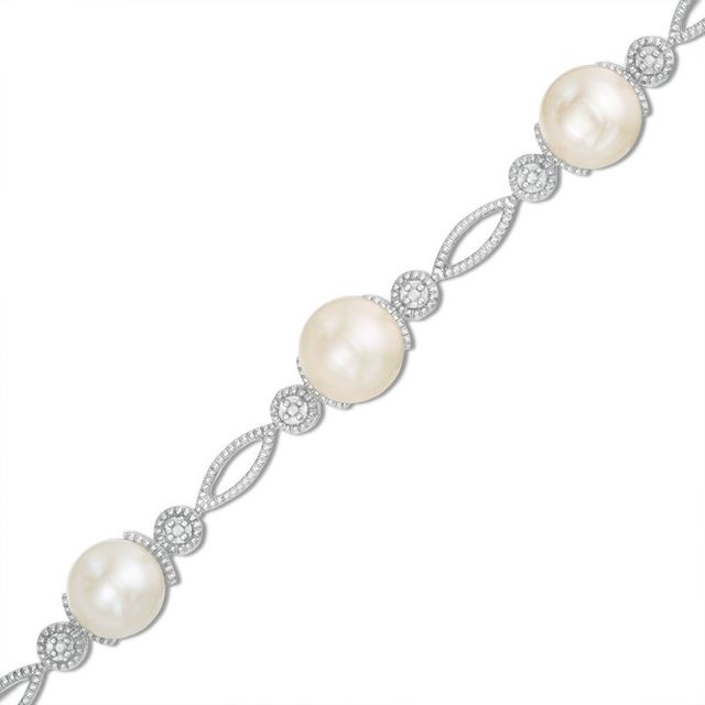 7.0mm Freshwater Cultured Pearl Station Bracelet in Sterling Silver-7.5"|Peoples Jewellers