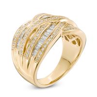 0.75 CT. T.W. Diamond Multi-Row Woven Band in 10K Gold|Peoples Jewellers