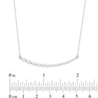 Lab-Created White Sapphire Curved Bar Necklace in Sterling Silver|Peoples Jewellers