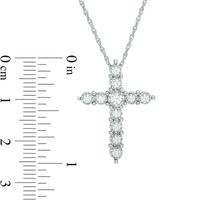 0.50 CT. T.W. Diamond Cross Pendant in 10K White Gold|Peoples Jewellers