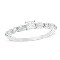 0.75 CT. T.W. Princess-Cut Diamond Engagement Ring in 14K White Gold|Peoples Jewellers